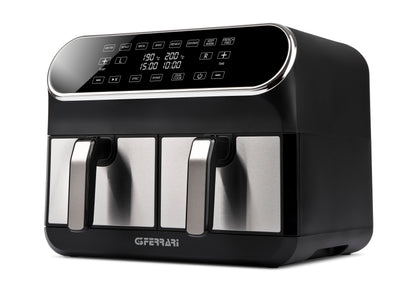 G3Ferrari Air Fryer Dual Zone | Italian Friggisano Duo Airfryer with 8 litre capacity, 8 Cooking Modes, AdjustableTimer - Global Gadgets